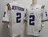 Men's LSU Tigers #2 Justin Jefferson White FUSE College Stitched Jersey,baseball caps,new era cap wholesale,wholesale hats