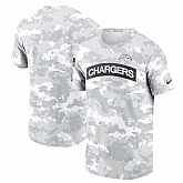 Men's Los Angeles Chargers 2024 Arctic Camo Salute To Service Performance T-Shirt,baseball caps,new era cap wholesale,wholesale hats