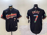 Men's Los Angeles Dodgers #7 Julio Urias Black Rainbow Mexico Cool Base Stitched Jersey,baseball caps,new era cap wholesale,wholesale hats