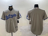 Men's Los Angeles Dodgers Blank Grey With los Cool Base Stitched Jersey,baseball caps,new era cap wholesale,wholesale hats