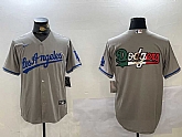 Men's Los Angeles Dodgers Blank Grey With los Cool Base Stitched Jerseys,baseball caps,new era cap wholesale,wholesale hats