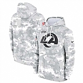 Men's Los Angeles Rams 2024 Arctic Camo Salute To Service Club Fleece Pullover Hoodie,baseball caps,new era cap wholesale,wholesale hats