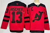 Men's New Jersey Devils #13 Nico Hischier Red 2024-25 With C Patch Stitched Hockey Jersey,baseball caps,new era cap wholesale,wholesale hats