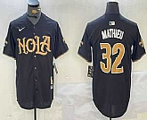 Men's New Orleans Saints #32 Tyrann Mathieu Black Nola Baseball Jersey,baseball caps,new era cap wholesale,wholesale hats