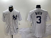 Men's New York Yankees #3 Babe Ruth White Name Stitched Cool Base Nike Jersey,baseball caps,new era cap wholesale,wholesale hats