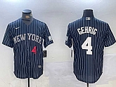 Men's New York Yankees #4 Lou Gehrig Navy Pinstripe Fashion Cool Base Jerseys,baseball caps,new era cap wholesale,wholesale hats