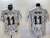 Men's Philadelphia Eagles #11 AJ Brown Arctic Camo 2024 FUSE Salute to Service Limited Stitched Jersey Dzhi,baseball caps,new era cap wholesale,wholesale hats