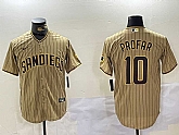 Men's San Diego Padres #10 Jurickson Profar Khaki Team Logo Cool Base Jersey,baseball caps,new era cap wholesale,wholesale hats