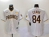 Men's San Diego Padres #84 Dylan Cease White Team Logo With PS Patch Stitched Cool Base Nike Jersey,baseball caps,new era cap wholesale,wholesale hats