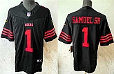 Men's San Francisco 49ers #1 Deebo Samuel Sr Black 2024 FUSE Vapor Limited Stitched Jersey,baseball caps,new era cap wholesale,wholesale hats