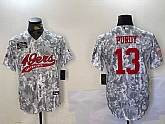 Men's San Francisco 49ers #13 Brock Purdy Arctic Camo 2024 Salute to Service Stitched Baseball Jersey,baseball caps,new era cap wholesale,wholesale hats