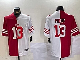 Men's San Francisco 49ers #13 Brock Purdy Red White Split Vapor Limited Stitched Jersey Dzhi,baseball caps,new era cap wholesale,wholesale hats