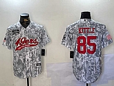 Men's San Francisco 49ers #85 George Kittle Arctic Camo 2024 Salute to Service Stitched Baseball Jersey,baseball caps,new era cap wholesale,wholesale hats