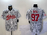 Men's San Francisco 49ers #97 Nick Bosa Arctic Camo 2024 Salute to Service Stitched Baseball Jersey,baseball caps,new era cap wholesale,wholesale hats