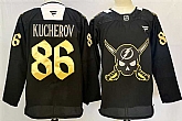 Men's Tampa Bay Lightning #86 Nikita Kucherov 2024-25 Black Gasparilla Inspired Pirate-Themed Warmup Stitched Jersey,baseball caps,new era cap wholesale,wholesale hats