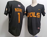 Men's Tennessee Volunteers #1 Christian Moore Grey With Patch Stitched Baseball Jersey,baseball caps,new era cap wholesale,wholesale hats