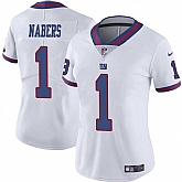 Women's New York Giants #1 Malik Nabers White Color Rush Stitched Jersey Dzhi,baseball caps,new era cap wholesale,wholesale hats