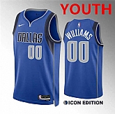 Youth Dallas Mavericks #00 Brandon Williams Blue Icon Edition Stitched Basketball Jersey Dzhi,baseball caps,new era cap wholesale,wholesale hats