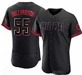 Men's Cincinnati Reds #55 Brandon Williamson Black 2023 City Connect Cool Base Stitched Jersey Dzhi,baseball caps,new era cap wholesale,wholesale hats