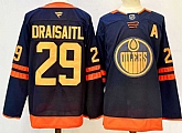 Men's Edmonton Oilers #29 Leon Draisaitl Navy 2024-25 A Patch Stitched Jersey,baseball caps,new era cap wholesale,wholesale hats