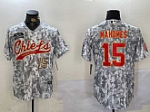 Men's Kansas City Chiefs #15 Patrick Mahomes 2024 Arctic Camo Salute To Service Stitched Baseball Jerseys,baseball caps,new era cap wholesale,wholesale hats