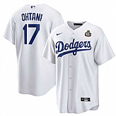 Men's Los Angeles Dodgers #17 Shohei Ohtani White 2024 World Series Cool Base Stitched Jersey Dzhi,baseball caps,new era cap wholesale,wholesale hats