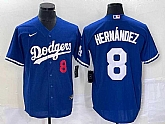 Men's Los Angeles Dodgers #8 Enrique Hernandez Blue Flex Base Stitched Baseball Jersey,baseball caps,new era cap wholesale,wholesale hats