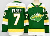 Men's Minnesota Wild #7 Brock Faber Green 2024-25 Alternate With A Patch Stitched Hockey Jersey,baseball caps,new era cap wholesale,wholesale hats