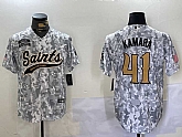 Men's New Orleans Saints #41 Alvin Kamara Arctic Camo 2024 Salute to Service Stitched Baseball Jersey,baseball caps,new era cap wholesale,wholesale hats