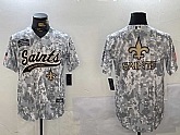 Men's New Orleans Saints Team Big Logo 2024 Arctic Camo Salute To Service Stitched Baseball Jersey,baseball caps,new era cap wholesale,wholesale hats