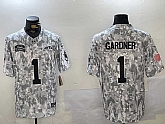 Men's New York Jets #1 Sauce Gardner Arctic Camo 2024 FUSE Salute to Service Limited Stitched Jersey Dzhi,baseball caps,new era cap wholesale,wholesale hats