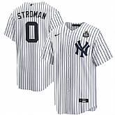 Men's New York Yankees #0 Marcus Stroman White 2024 World Series With Name Cool Base Stitched Jersey Dzhi,baseball caps,new era cap wholesale,wholesale hats