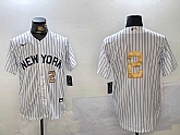 Men's New York Yankees #2 Derek Jeter White Pinstripe Without Name Fashion Cool Base Jerseys,baseball caps,new era cap wholesale,wholesale hats