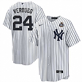 Men's New York Yankees #24 Alex Verdugo White 2024 World Series Cool Base Stitched Jersey Dzhi,baseball caps,new era cap wholesale,wholesale hats