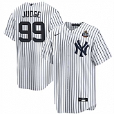 Men's New York Yankees #99 Aaron Judge White 2024 World Series With Name Cool Base Stitched Jersey Dzhi,baseball caps,new era cap wholesale,wholesale hats