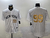 Men's New York Yankees #99 Aaron Judge White Pinstripe Without Name Fashion Cool Base Jerseys,baseball caps,new era cap wholesale,wholesale hats