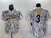 Men's Pittsburgh Steelers #3 Russell Wilson 2024 Arctic Camo Salute To Service Stitched Baseball Jersey,baseball caps,new era cap wholesale,wholesale hats