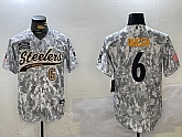 Men's Pittsburgh Steelers #6 Patrick Queen Arctic Camo 2024 Salute to Service Stitched Baseball Jerseys,baseball caps,new era cap wholesale,wholesale hats