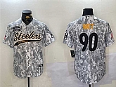 Men's Pittsburgh Steelers #90 T.J. Watt 2024 Arctic Camo Salute To Service Stitched Baseball Jersey,baseball caps,new era cap wholesale,wholesale hats