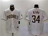 Men's San Diego Padres #34 Michael King White Cool Base Stitched Baseball Jersey,baseball caps,new era cap wholesale,wholesale hats