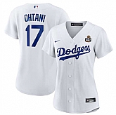 Women's Los Angeles Dodgers #17 Shohei Ohtani White 2024 World Series Cool Base Stitched Jersey(Run Small) Dzhi,baseball caps,new era cap wholesale,wholesale hats