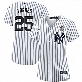 Women's New York Yankees #25 Gleyber Torres White 2024 World Series Cool Base Stitched Jersey Dzhi,baseball caps,new era cap wholesale,wholesale hats