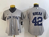 Women's New York Yankees #42 Mariano Rivera Grey Field of Dreams Cool Base Jersey,baseball caps,new era cap wholesale,wholesale hats