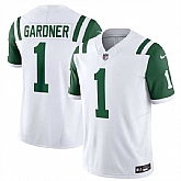 Men & Women & Youth New York Jets #1 Ahmad Sauce Gardner White 2024 Classic Alternate Vapor F.U.S.E. Limited Stitched Jersey,baseball caps,new era cap wholesale,wholesale hats