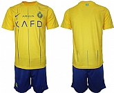 Men's Al Nassr Custom 2023-24 Yellow Away Soccer Jersey Suit,baseball caps,new era cap wholesale,wholesale hats