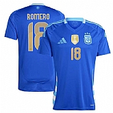 Men's Argentina #18 Cristian Romero 2024 Blue Away Soccer Jersey,baseball caps,new era cap wholesale,wholesale hats