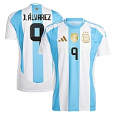 Men's Argentina #9 Julian alvarez 2024 White Home Soccer Jersey,baseball caps,new era cap wholesale,wholesale hats