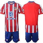 Men's Atletico Madrid Blank 2024-25 Red White Home Soccer Jersey Suit,baseball caps,new era cap wholesale,wholesale hats