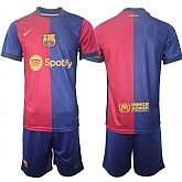 Men's Barcelona Blank Blue Red 2024-25 Home Soccer Jersey Suit,baseball caps,new era cap wholesale,wholesale hats