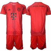 Men's Bayern Munich Blank 2024-25 Red Home Soccer Jersey Suit,baseball caps,new era cap wholesale,wholesale hats